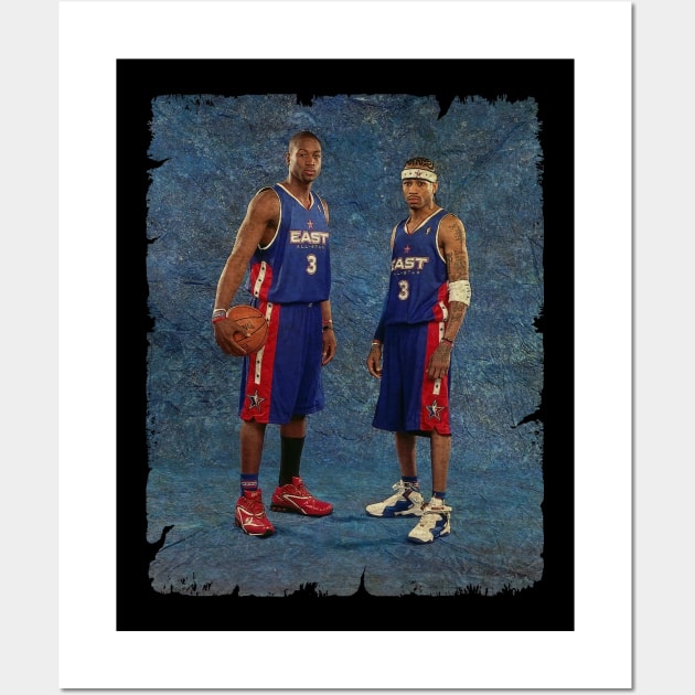 Dwyane Wade and Allen Iverson, NBA All-Star Game Portraits Wall Art by Wendyshopart